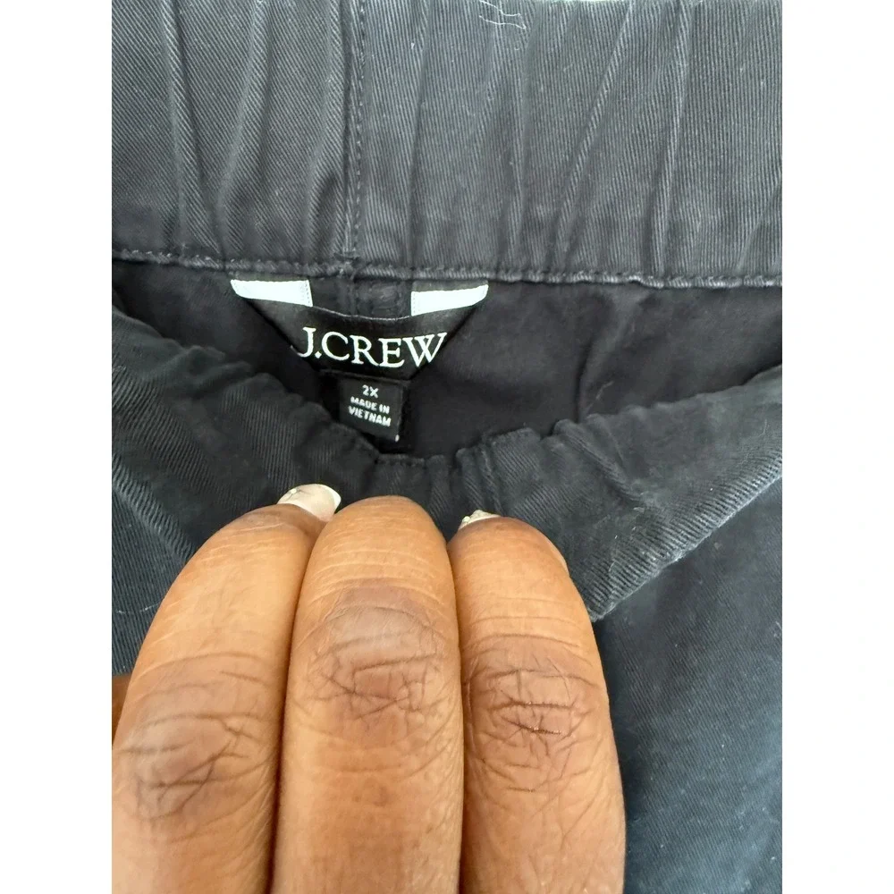 J.Crew Astrid Chino Pant Black Plus Pull On Stretch Casual Wide Leg‎ Size 2X